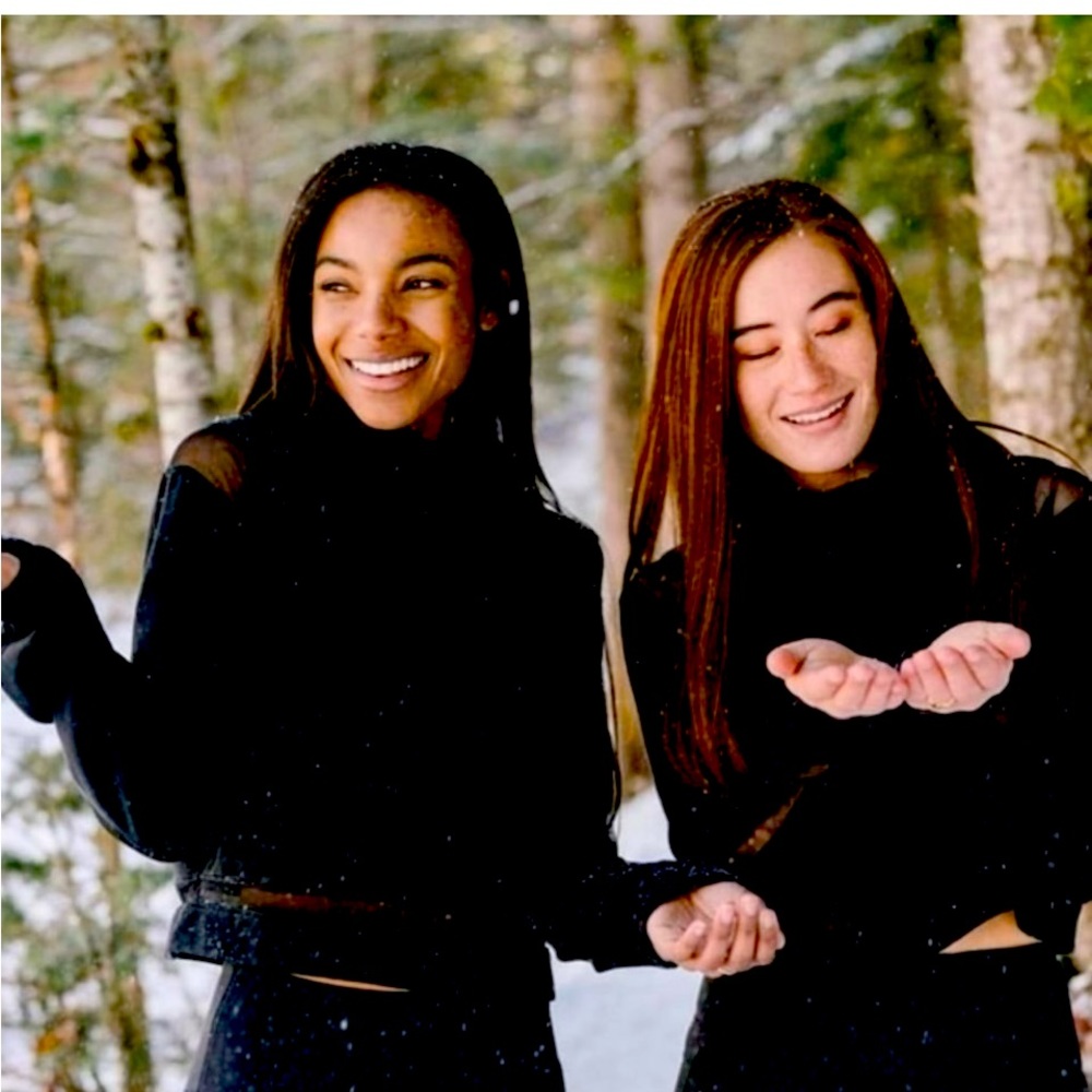 ZYIA XL Cropped Mesh Cowl Neck Pullover Sweatshirt